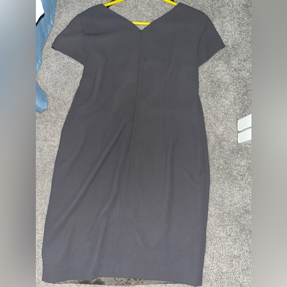 Black Sheath Mini Dress with Crew Neck for Work - Picture 3 of 3